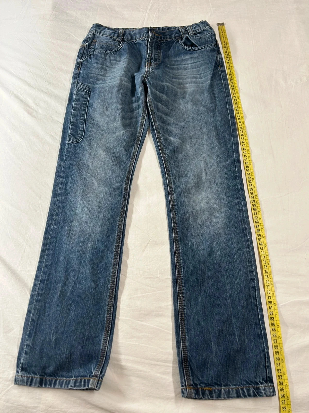 Jean coupe droite bleu marine vintage B-Karo – photo 2